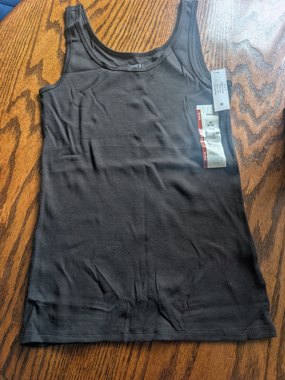 Women's Black Ribbed Tank Top - Unbranded